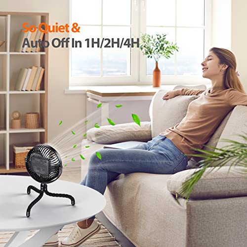 Image of AMACOOL 10000mAh Portable Stroller Fan, 48H Ultra-long Running, 7 inch Battery Operated Baby Fan with Light, Timer, Rechargeable Clip on Fan for Car Seat Treadmill Golf Cart Camping Travel Essentials