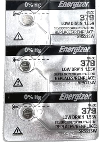 Pilas botón Energizer 379 SR521SW 1.55V pack x3 miniatura 1