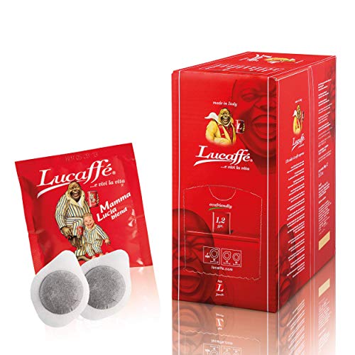 MAMMA LUCIA, Kaffeepads Ø44mm, E.S.E-Pads, Packung mit 150 kompostierbaren Papierpads, Robusta- und Arabica-Kaffeepads, süßer Geschmack,