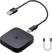 AUSHA 2 in 1 Wireless Car Adapter | Dual Bluetooth + Wi-Fi Connection | Plug &amp; Play Receiver with Auto Reconnect for OEM I...