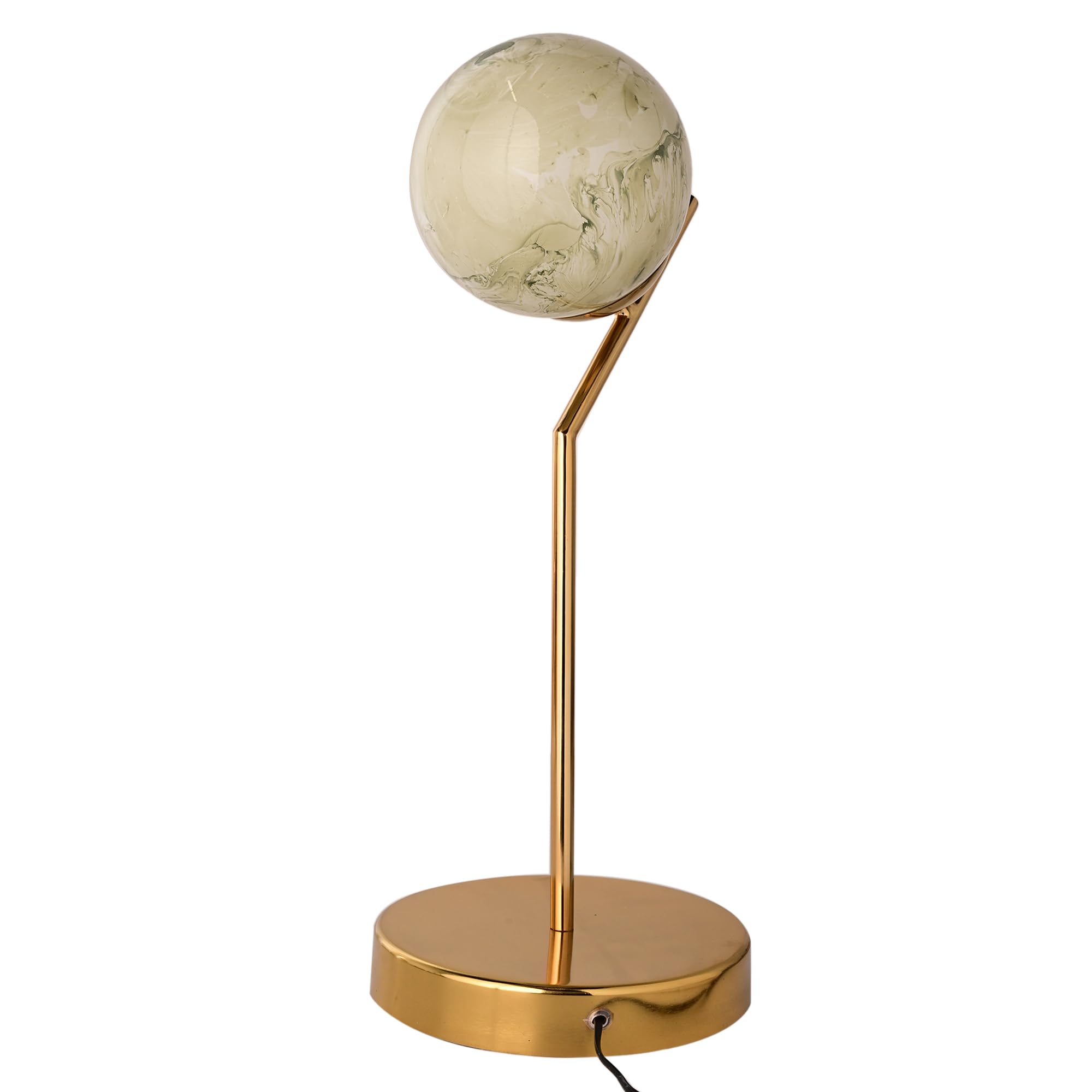 Sizzling Lights Ocean Print Glass Table Lamp | Gold Finish Decorative Table Light | Modern Lamp for Home Office Bedroom Living Room Dining Room Use | Stylish Desk Lamp | Without Bulb 1