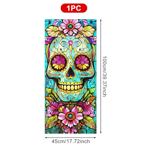 Vinilo Decorativo HOMETITUTE Sugar Skull 17.7x39.3 in miniatura 4