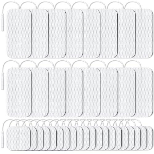 AUVON 36-Pack TENS Unit Electrode Pads for TENS Unit 2 Sizes TENS Pads Combination Set Reusable and Latex Free Pigtail TENS Unit Pads Compatible with AUVON TENS 7000 Comfytemp Neocarbon TENKER