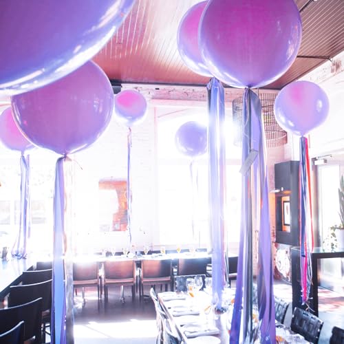 Image of PartyWoo Lavender Balloons 4pcs 36 Inch Light Pastel Purple Lilac Purple Latex Helium Balloons for Birthday Baby Shower Graduation Wedding Anniversary Bridal Shower Party Decorations Purple-Q10