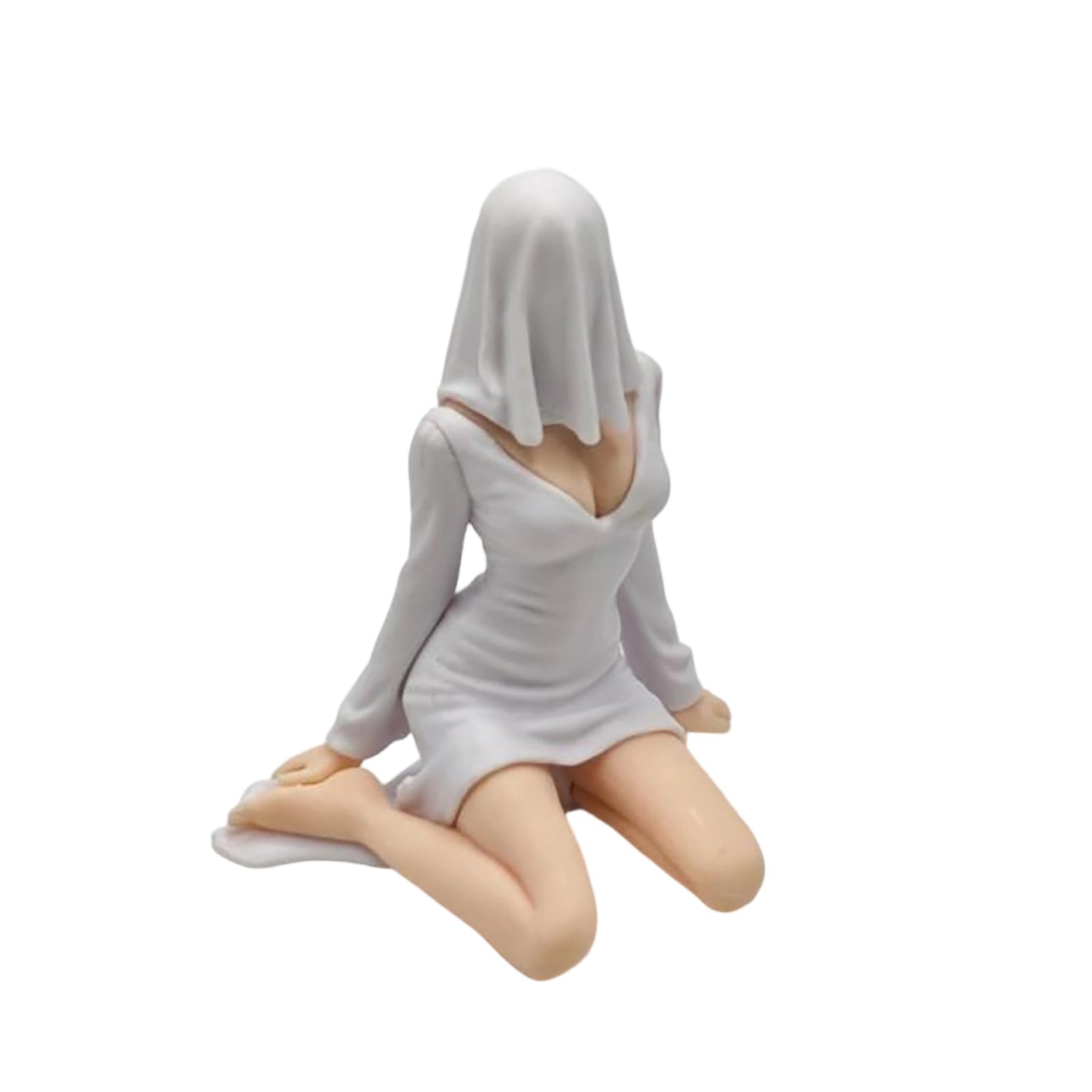 ZhzeYun Mysterious Ghost Girl Gothic Statue, Premium PVC Hooded Robe Queen Figurine Sculpture, Collectible Shelf Sitter Ornament for Bookshelf Tabletop Gothic Home Halloween Decoration C