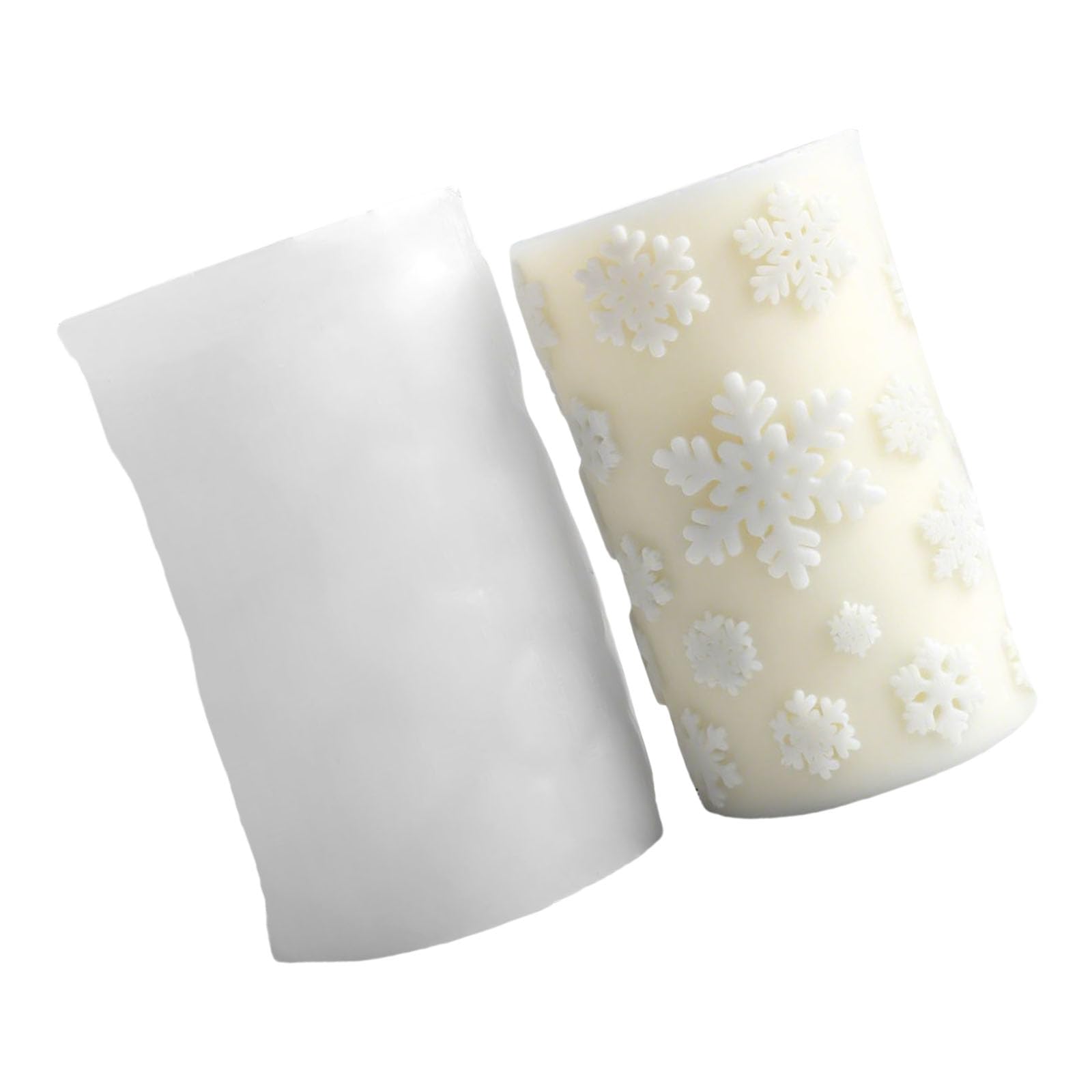 Tsophreniq Christmas Silicone Molds Ornament Castings Snowflake Cylinder Plasters Molds Craft Supplies Scented