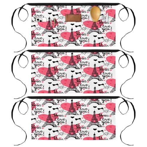 Tablier court de chef 3 poches pour restaurant bistrot et bar