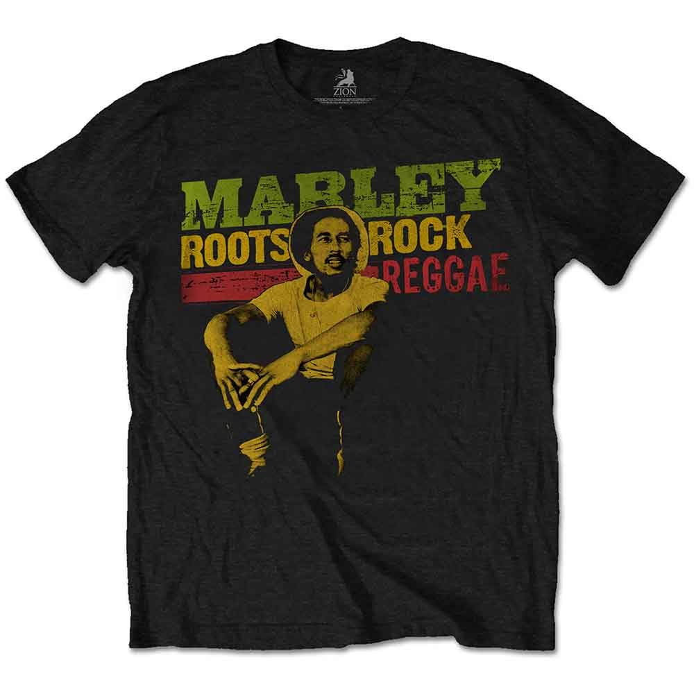 Bob Marley Men's Roots, Rock, Reggae T - Shirt Black, XX (Manufacturer Size:XX-Large)