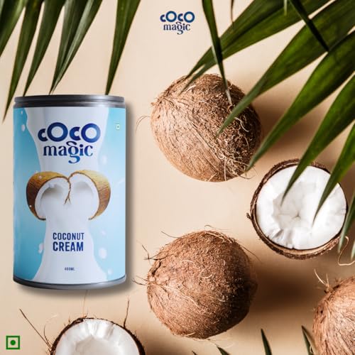 Image of Cocomagic Coconut Cream (400 Ml) [ Rich & Creamy Texture with No Added Artificial | Made in India ] Natural unsweetened Used For Cooking & Baking Purposes