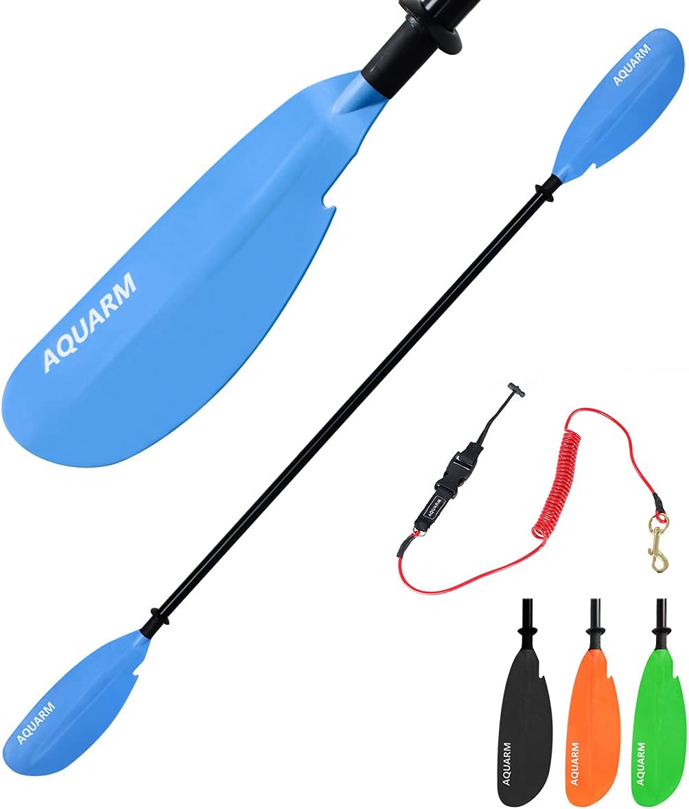 Kayak Paddle for Adult with Free Paddles Leash, 91.7 inch Lightweight Adjustable Kayaking Oars with Aluminum Shaft and Black Green Blue Orange Fiberglass Blades for Boating Canoeing Kayak Paddle for Adult with Free Paddles Leash, 91.7 inch Lightweight Adjustable Kayaking Oars with Aluminum Shaft and Black Green Blue Orange Fiberglass Blades for Boating Canoeing