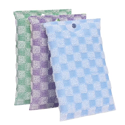 manhegari Bayetas Multiusos De Alambre para Limpieza Cocina - Estropajo De Lana De Acero - Toallitas Reutilizables Absorbentes Esponja de Fibra de Doble Cara para Fregadero, Cocina, Vajilla, Plato y