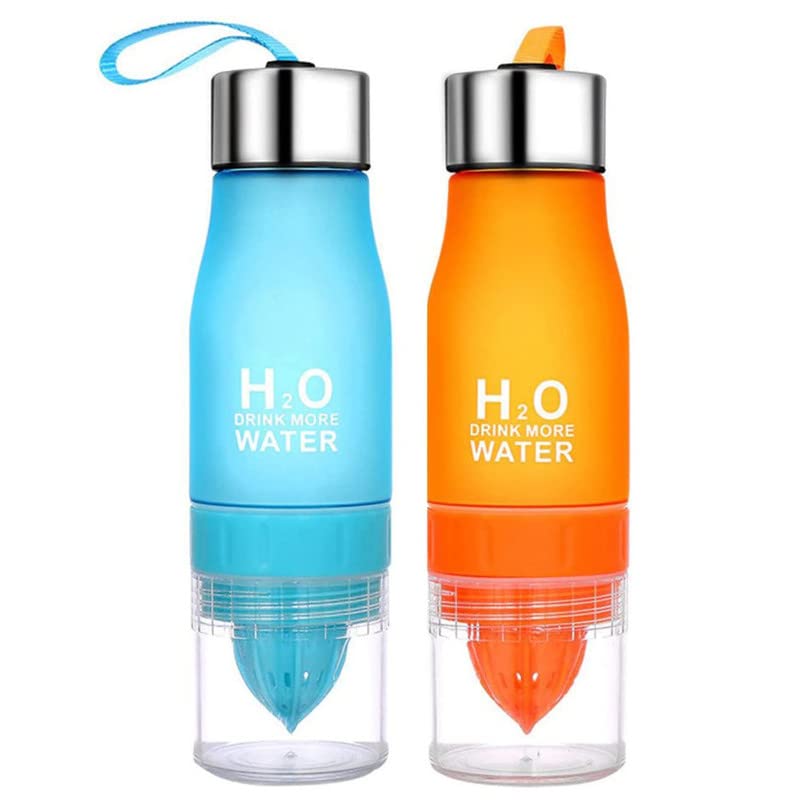 650ML H2O Drink More Water Bottle Fruit Juicer Infuser Bottle Portable Shaker Dieting Detox Bottle for Sports & Fitness