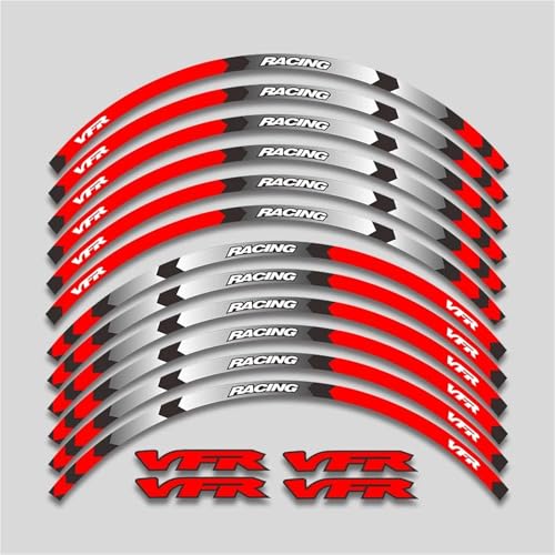 Moto Jante Autocollant Kit Autocollants pour Jantes De Moto pour VFR750 VFR800 VFR 750 800 : Bandes Réfléchissantes Décoratives pour Et Moyeux Roues Stripe...