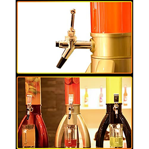 Beer Tower Dispenser Dispensador de bebidas dourado com torneira de tubo de gelo e luzes, cilindro d