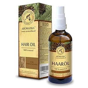 Haarolie, 100 ml, puur en natuurlijk, haarolie met jojoba-olie, cederhoutolie, eucalyptusolie, sinaasappelolie, voor haarverzorging, droog, breekbaar haar, haarkuur, glans en soepelheid, gespleten haarverwijderaar