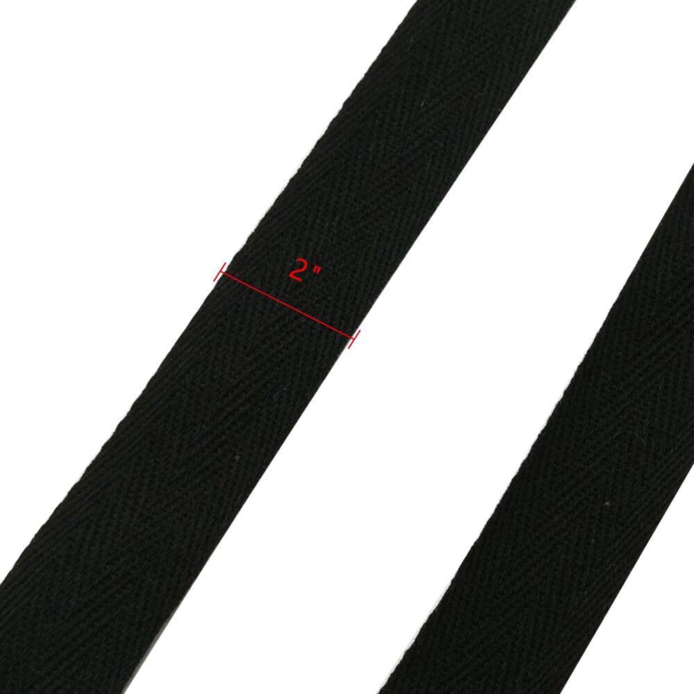 Cinta de sarga de algodón natural 50 yardas 5 pulgadas Bunting Cinta sesgada Cinta de espiga Cinta Rollo para delantal de costura de confección artesanal (negro)