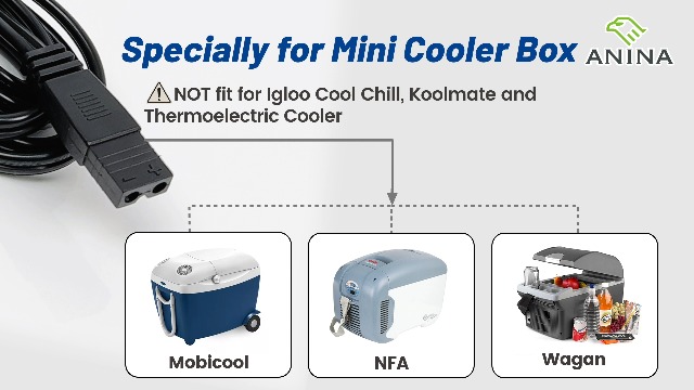 Amazon.com: Anina Mini Fridge 12V DC 2 Pin Power Cord for Mobicool