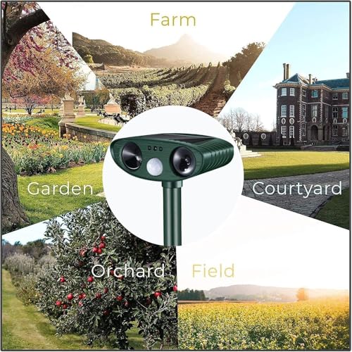 Katzenschreck Ultraschall,Solar Tiervertreiber Katzenabwehr, Ultraschall Abwehrmittel Hundeschreck Marderschreck mit Bewegungsmelder für Katzen, Hunde, Mäuse,Vögel, Marder