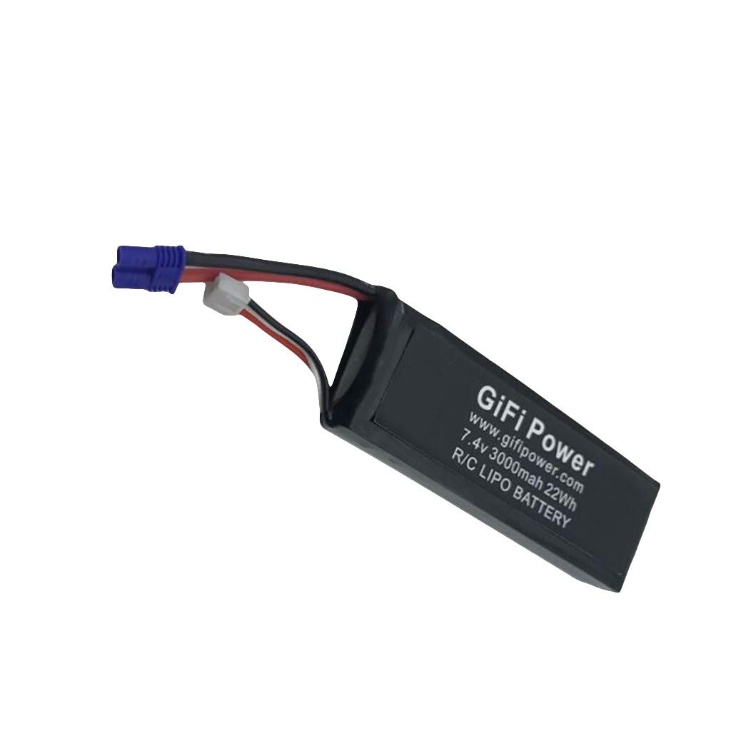 Dinglong 2Pcs Batterie Grande Capacité 7.4V 3000mAh Remplacement pour Hubsan H501S Drone