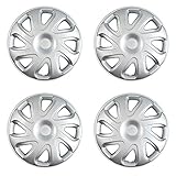 New Wheel Covers Hubcaps Fits 2000-2002 Toyota Corolla; 14 Inch; 8 Directional Spoke; Silver Color; Plastic; Set of 4; Standard Leg