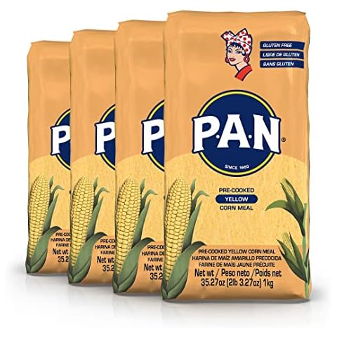 P.A.N. Yellow Corn Meal – Pre-cooked Gluten Free and Kosher Flour for Arepas (2.2 lb/Pack of 4) Cover