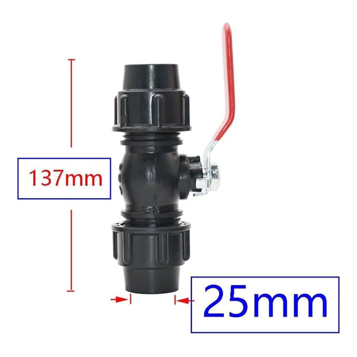 1 szt. Plastikowy zawór kulowy z szybkozłączem - trwała rura PE 2-kierunkowe szybkie połączenie(25MM)