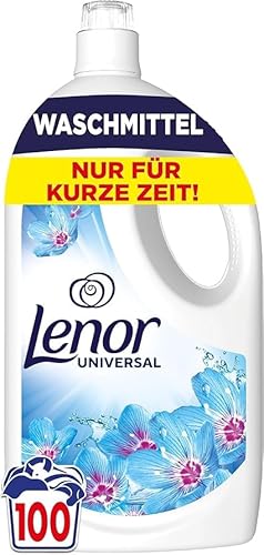 LENOR Detergente líquido, detergente universal, 100 lavados, abril fresco, frescura de larga duración, eliminación de olores en lavado frío LENOR Detergente líquido, detergente universal, 100 lavados, abril fresco, frescura de larga duración, eliminación de olores en lavado frío