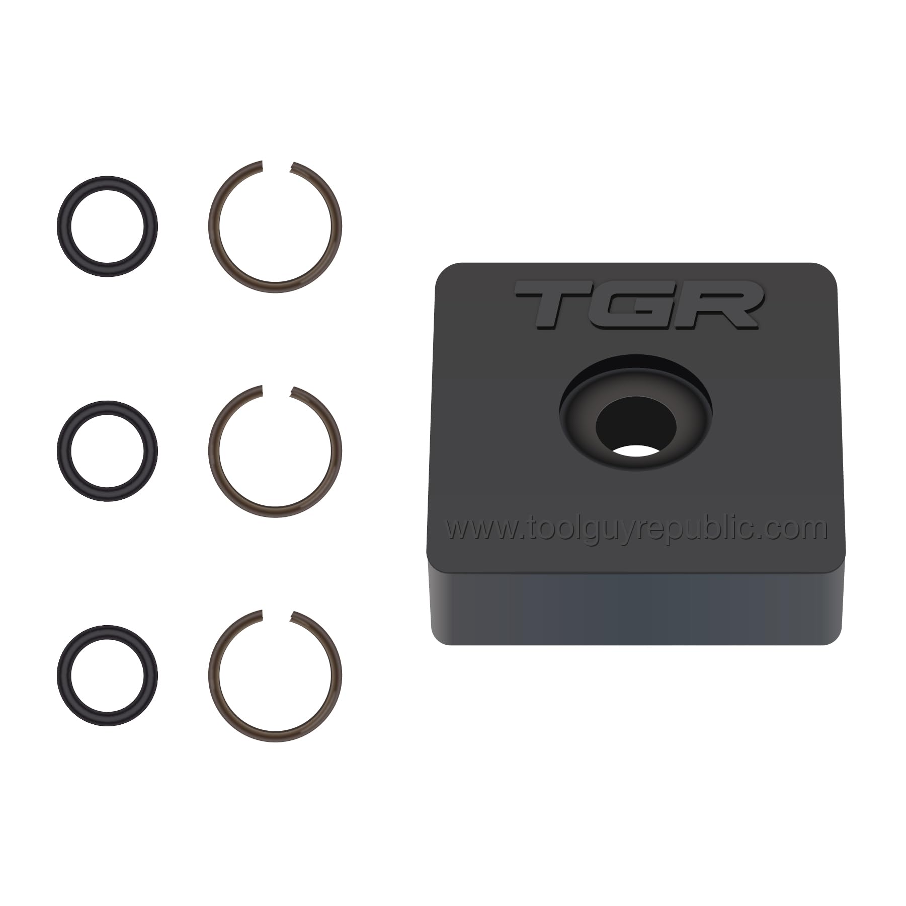 TOOLGUY REPUBLIC 3/8" Impact Retaining Ring Clip with O-Ring fits Milwaukee Type Wrenches (3 Sets with Install Tool)