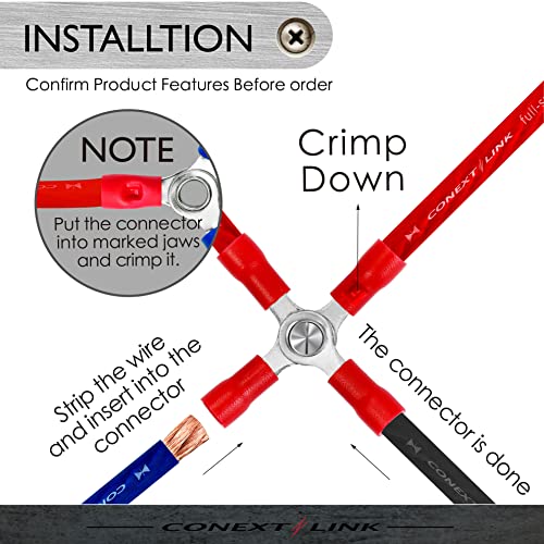 Conext Link BC4V-RBY15 15 Crimp 4 Way X Ring Butt Connector Terminal Vinyl 22-18 16-14 12-10 Gauge Awg (18265) thumb #4