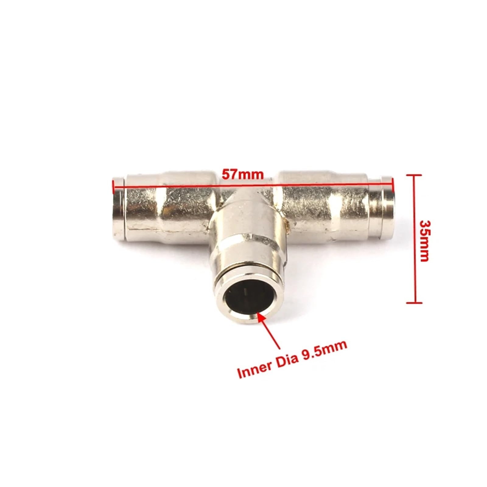 Conector en T de latón de 9,5 mm de diámetro interior, 10 unidades, for boquillas de nebulización de alta presión, accesorios for tuberías de riego agrícola.
