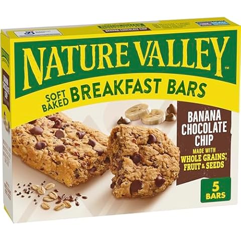Nature Valley Soft Baked Breakfast Bars, Banana Chocolate Chip, Morning Snacks, 5 Count, 8.85 oz Cover