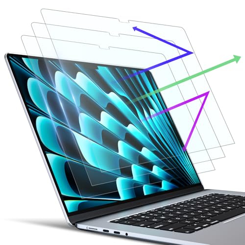 PYS [3-Pack] Anti Blue Light Screen Protector for NEW Macbook Air 13.6 Inch (2025/2024/2022, M4/M3/M2，Chip A3240 A3113 A2681), Anti-Glare Film Matte, Anti-Scratch, Anti-Fingerprint, Bubble Free
