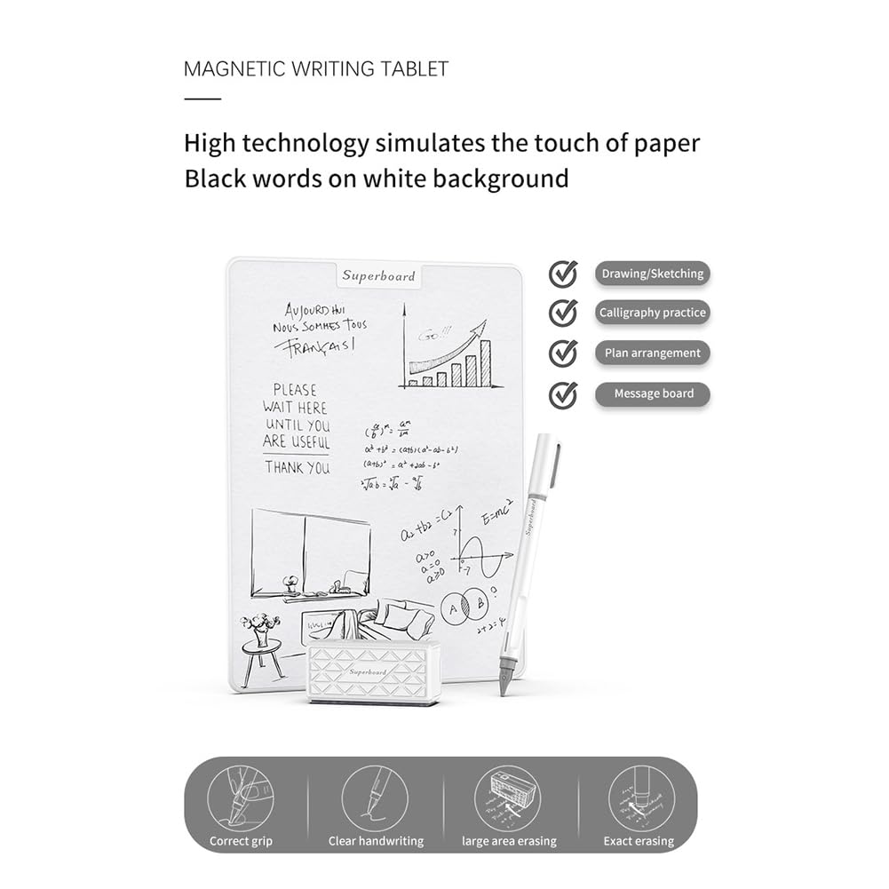 Pizarra de Dibujo Magnética para Escritura una Mano, Pintura para Niños, Tablero de Graffiti Sin Consumibles, Escritura de 15 Pulgadas