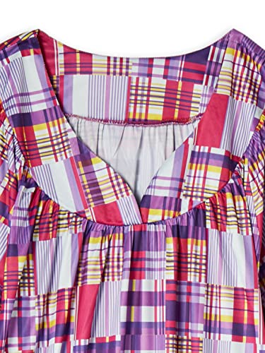 Image of AmeriMark Casual Women's Patio Muumuu House Dress Loose Comfortable Short Sleeve Sun Dress Lounger Gown Sleepwear for Ladies