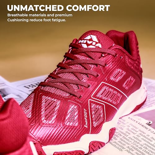 Image of Nivia Verdict 2.0 Badminton Shoe for Men, Breathable Mesh with TPU Fusion Technology Upper, Non-Marking Sole, Ideal for Badminton, Volleyball, Squash, and Table Tennis