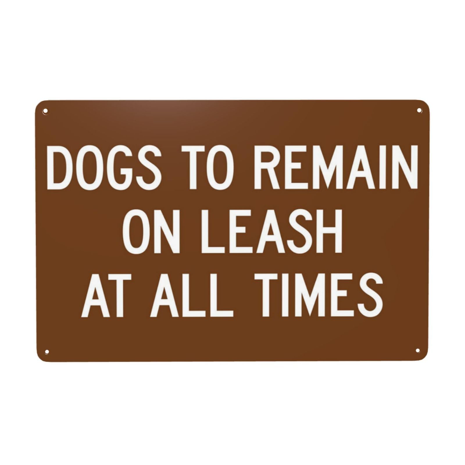 Dogs Must Stay On Leash At All Times Vintage Metal Leash Rule Sign 12x8 Inch
