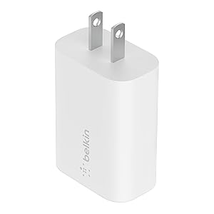 Belkin USB C Charger Block 25W - Power Delivery PPS Super Fast Charging - Apple iPhone 17, Air, Pro, AirPods, Samsung Galaxy S25, iPad, AirPods, Google Pixel 10, Nintendo Switch 2 & More - White