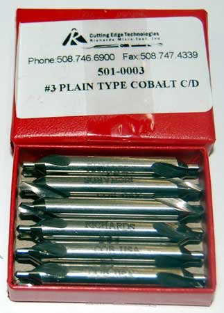 12 Pc. Richard #3 (7/64" Drill Dia) M42-8% Cobalt Combined Drill & Countersinks