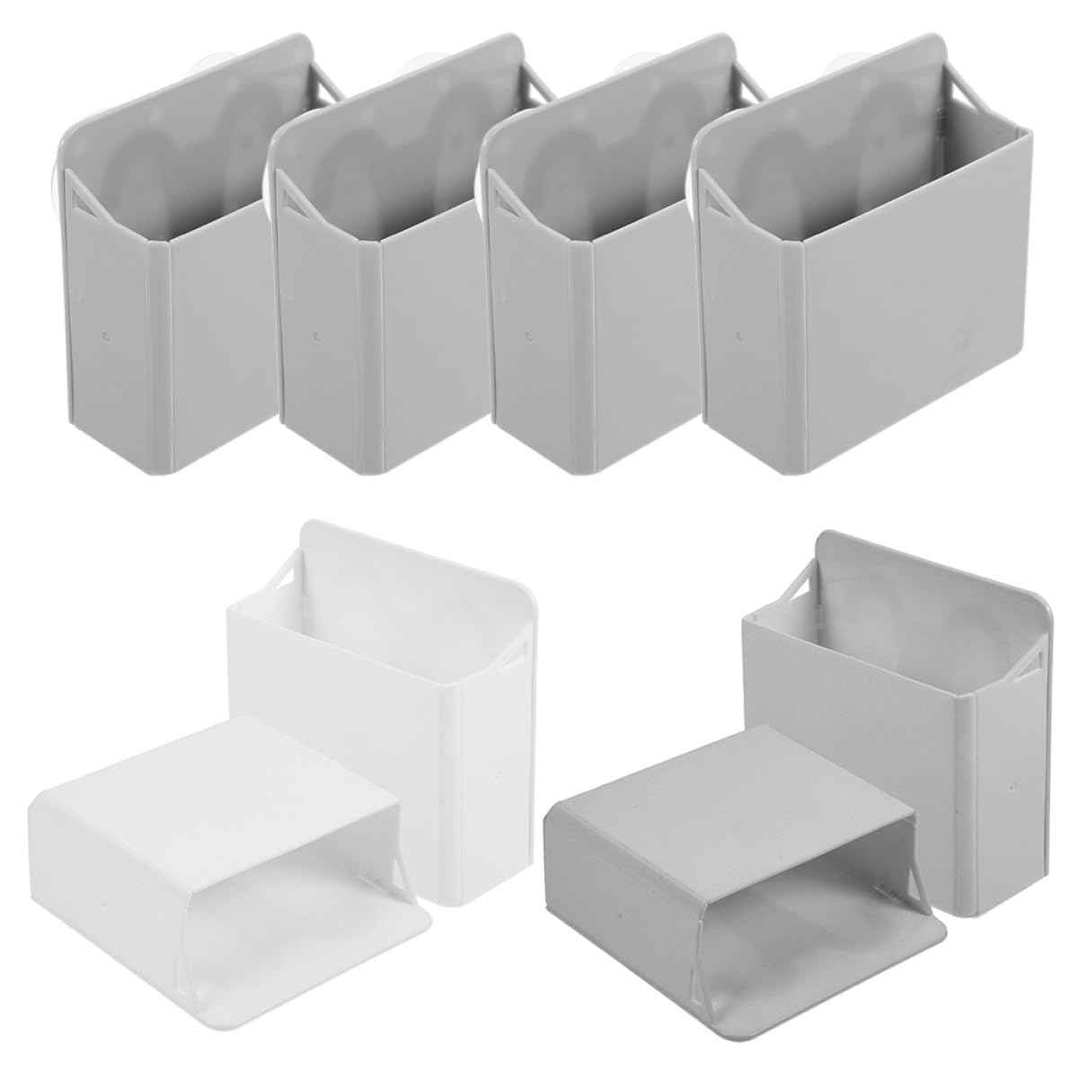 Cabilock Organizador de Bolígrafos Ventosa para Pizarra, Portabolígrafos Abs Resistente, Color Gris y, 8 Unidades para Oficina y Material Escolar