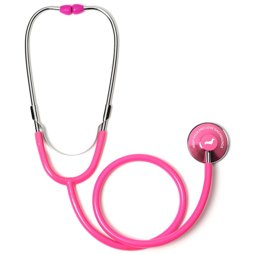 Keep Calm and Love Dachshunds Single Head Stethoscope (Hot Pink)-image-6