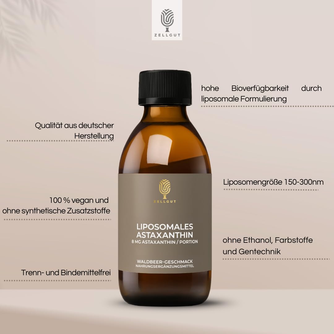 LIPOSOMALES ASTAXANTHIN • hohe Bioverfügbarkeit • natürliches Antioxidans • 250 ML