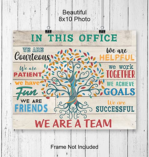 Yellowbird Art & Design Teamwork Office Wall Art & Decor - Home Office Wall Art - Inspiration Motivational Poster - In This Office We Are A Team Saying - Motivational Gift For Boss Manager thumb #2