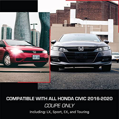 Cupholderhero For Honda Civic Accessories 2013-2022 Premium Custom Interior Non Slip Anti Dust Cup Holder Inserts, Center Console Liner Mats, Door Pocket Liners Set #TOP2