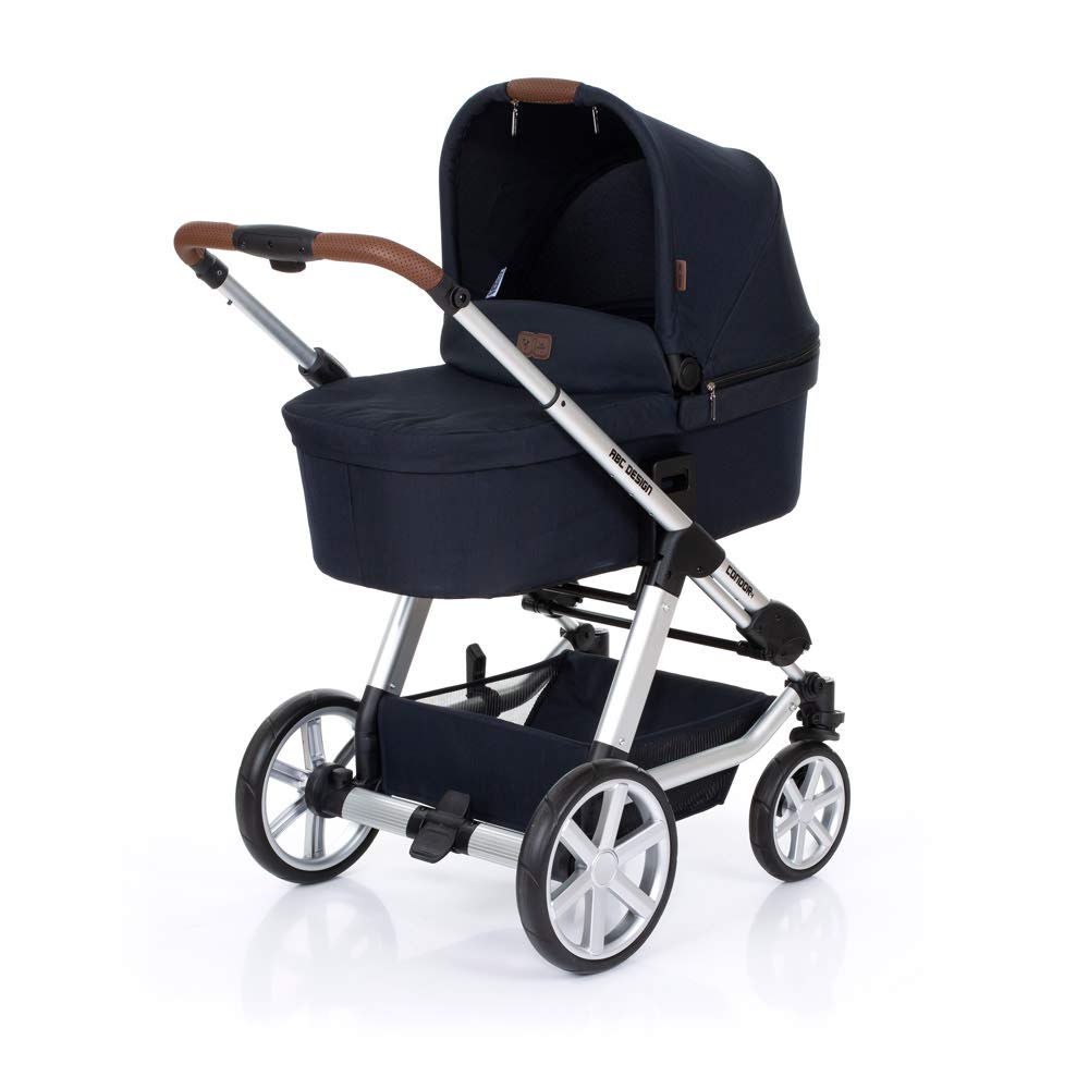 ABC Design Kombikinderwagen Condor 4 Shadow - Kinderwagen Set mit Babywanne & Sportwagen - Blau