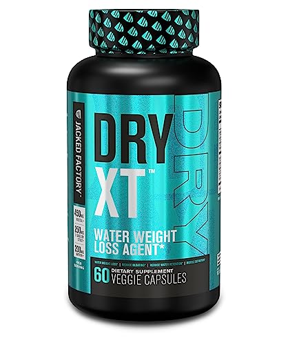 Dry-XT Water Weight Loss Diuretic Pills - Natural Supplement for Reducing Water Retention & Bloating Relief w/Dandelion Root Extract, Potassium, 7 More Powerful Ingredients - 60 Veggie Capsules