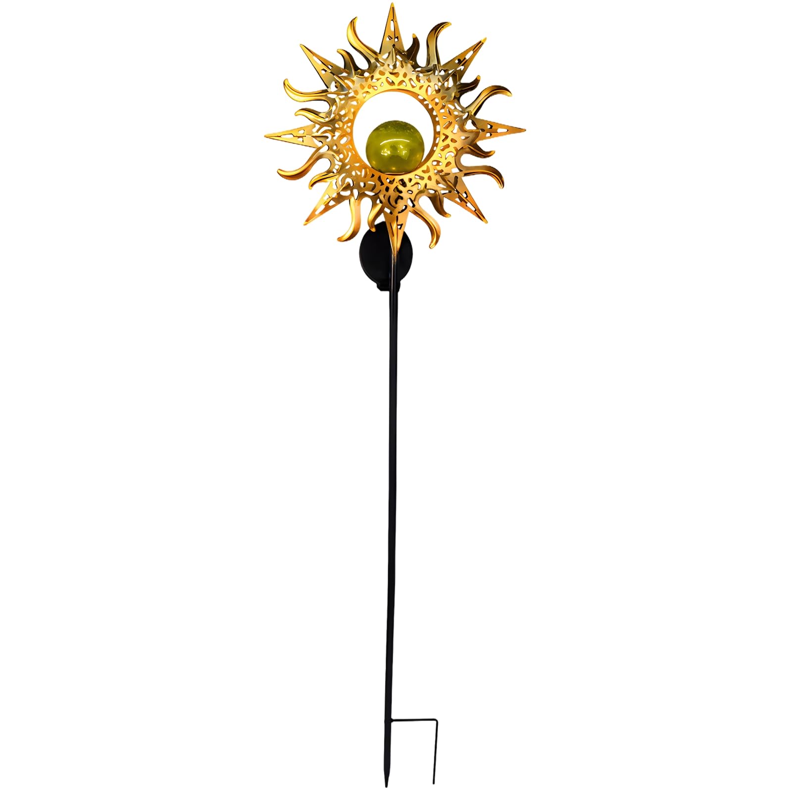 Luci solari da giardino, alte 82 cm, design luna e sole, decorazioni artistiche per esterni, lanterna antica a energia solare con motivi cavi unici per atmosfera, illuminazione paesaggistica in