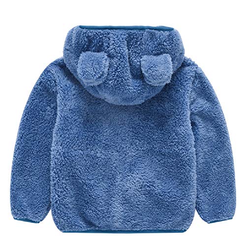 Image of Toddler Girls Boys Fleece Hoody Jacket Zip Up Teddy Coat Warm Winter Outwear