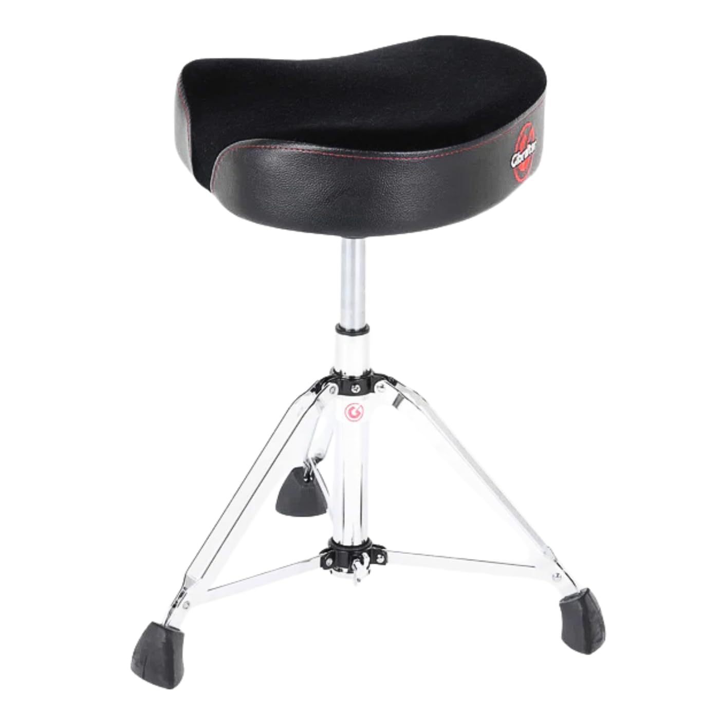 GIBRALTAR Taburete de Tambor, Taburete de Tambor Serie 9000 Moto Hydraulic Pro Series, 9808HM (Diámetro: 44cm, Base de Doble puntal, Ajuste de Altura hidráulico, pies de Goma 'Super Foot')