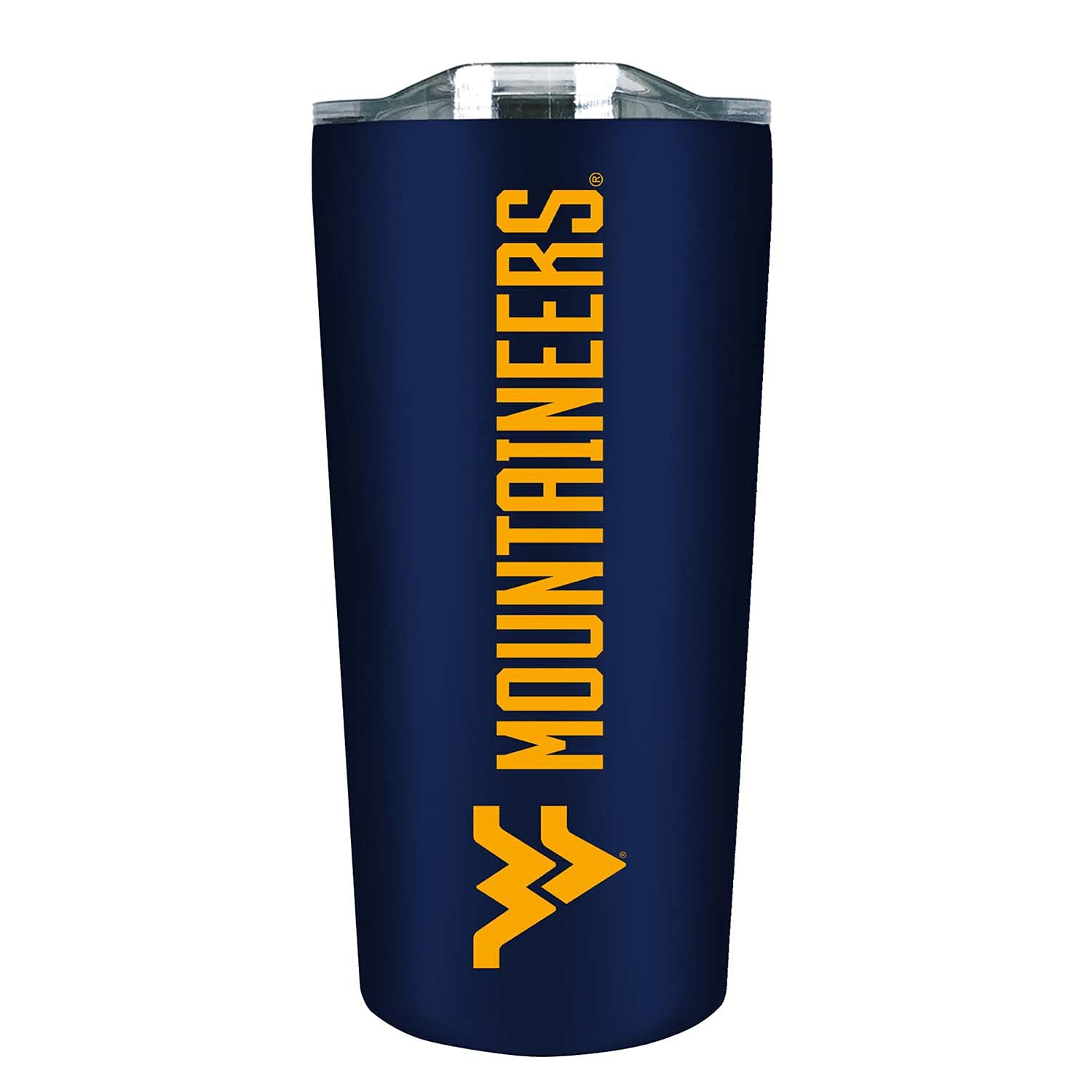 Campus Colors NCAA Stainless Steel Tumbler perfect for Gameday - 18 oz - Double Walled - Keeps Drinks Perfectly Insulated (West Virginia Mountaineers - Navy)