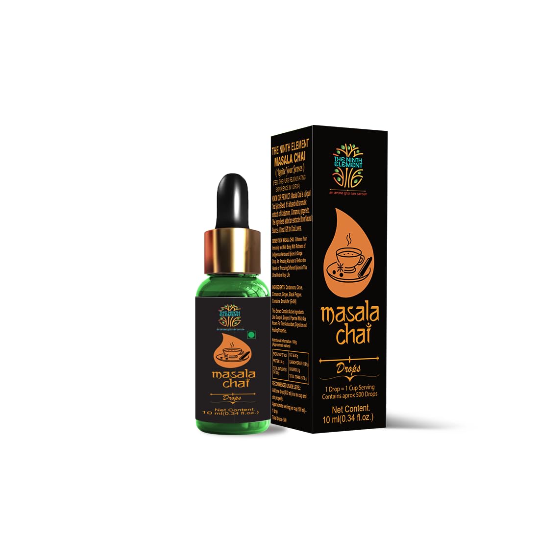 The Ninth Element Masala Chai | Tea Masala Drops | 10 ML | 1 Drop Per Cup | (B0C7H668QP) Amazon Price History, Amazon Price Tracker